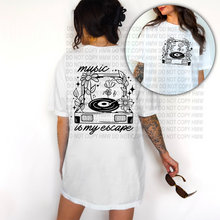 Load image into Gallery viewer, MUSIC IS MY ESCAPE BLACK INK
