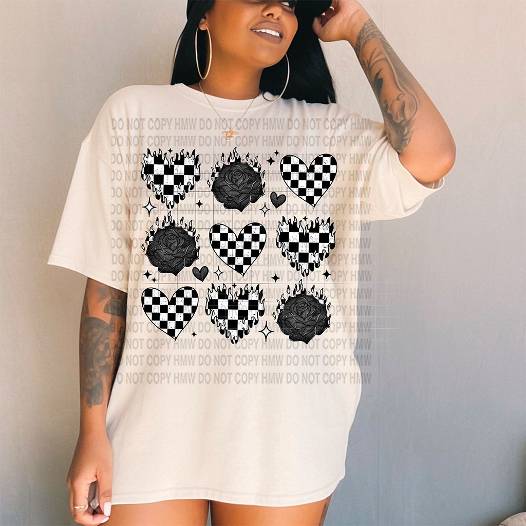 CHECKERED HEART ROSES