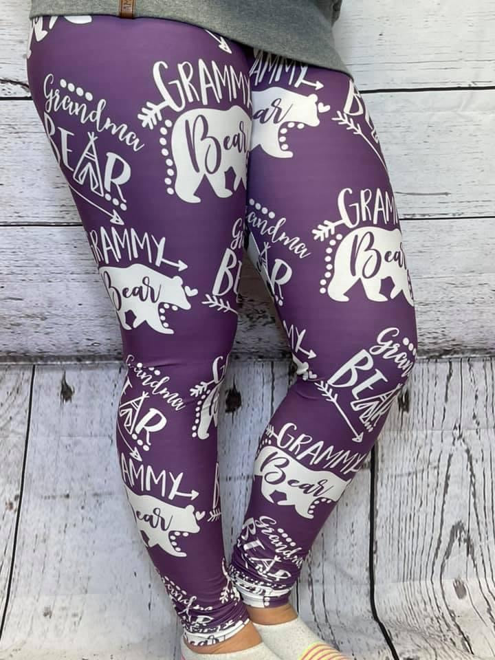 Grammy Bear Purple Legging *