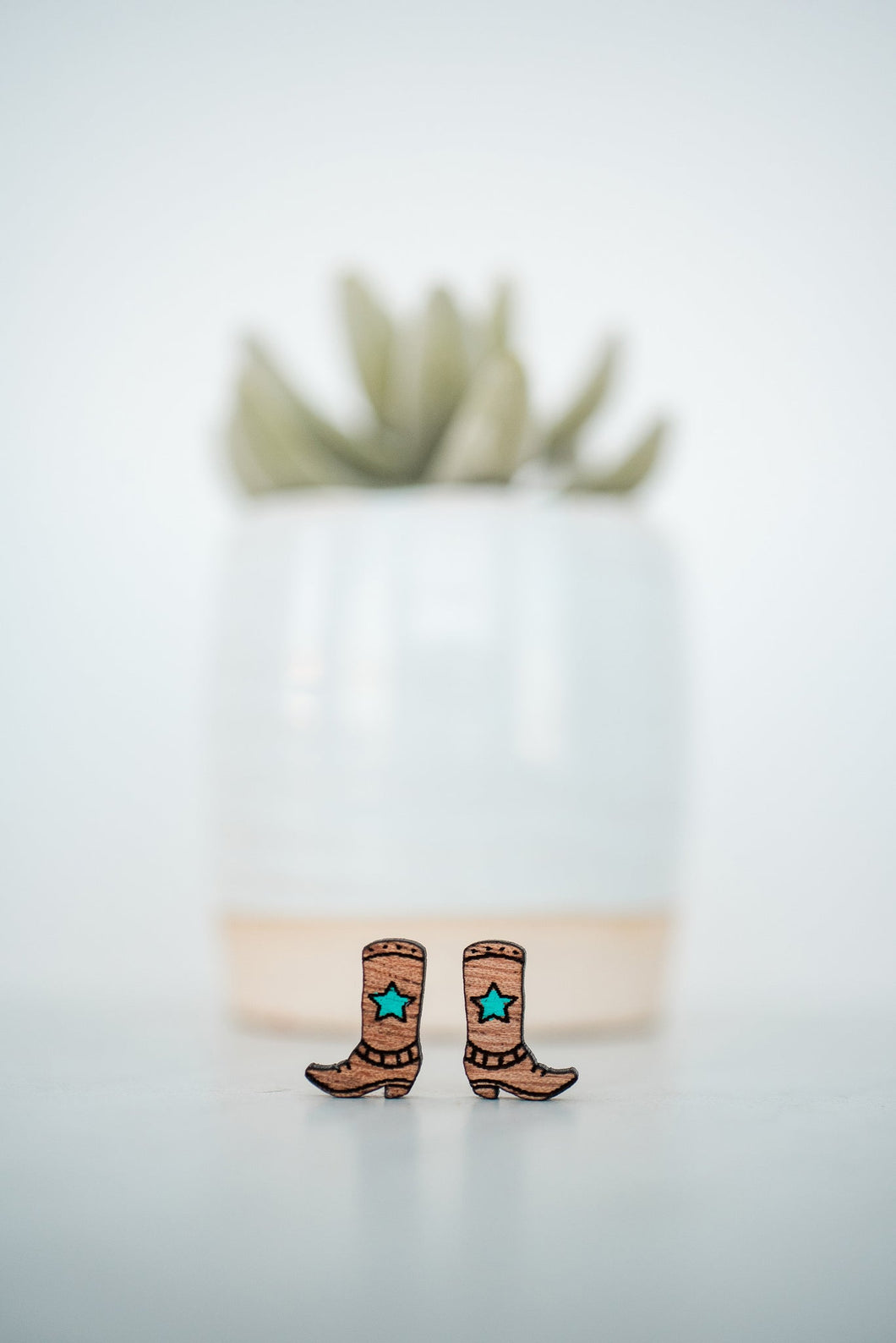 Hand Painted Cowboy Boot Wood Studs*
