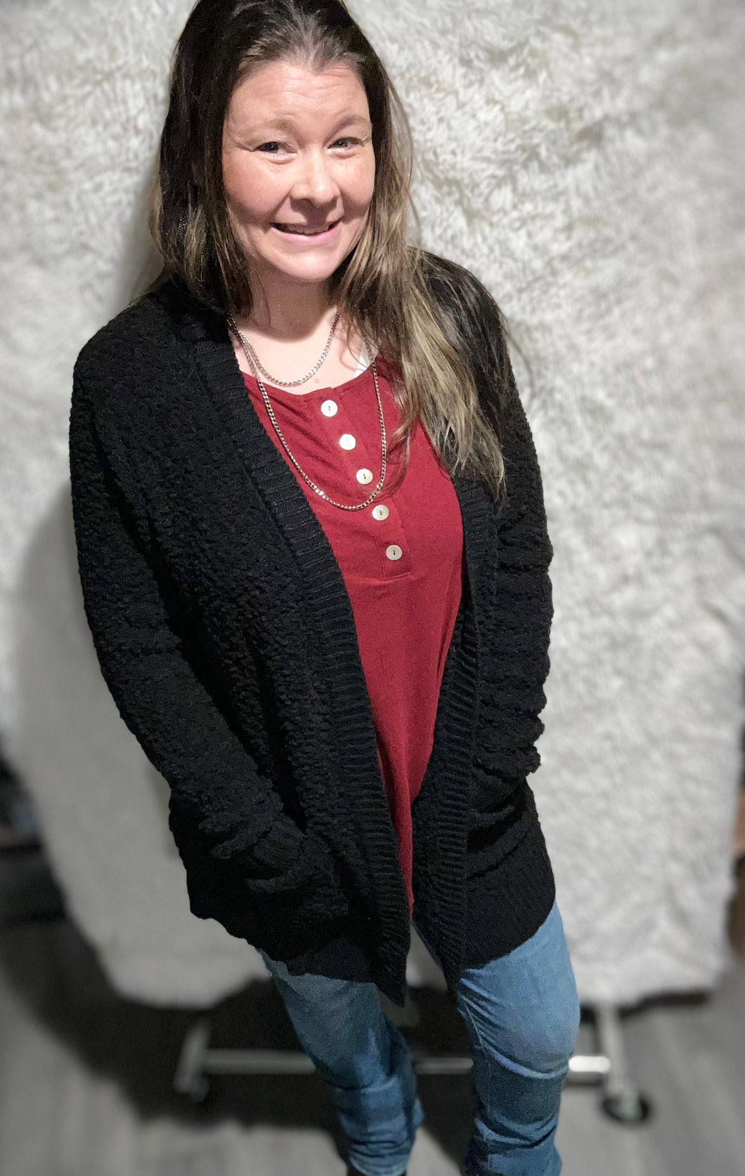 Black Fuzzy Cardigan