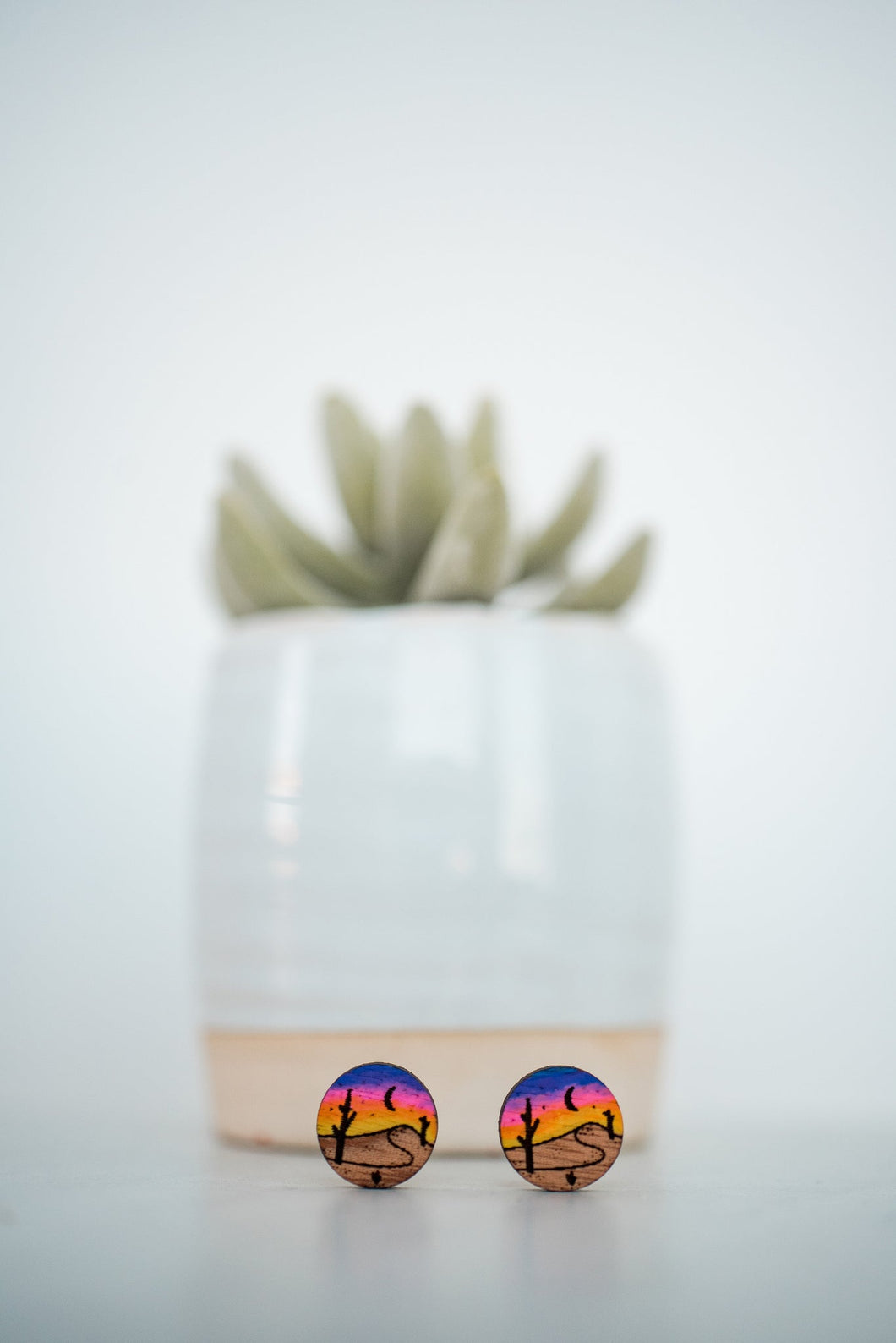 Hand Painted Desert Sunset Wood Studs*