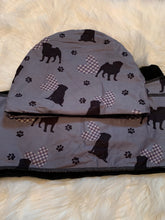 Load image into Gallery viewer, Fleece lined scarf &amp; beanie set- Pug Love *
